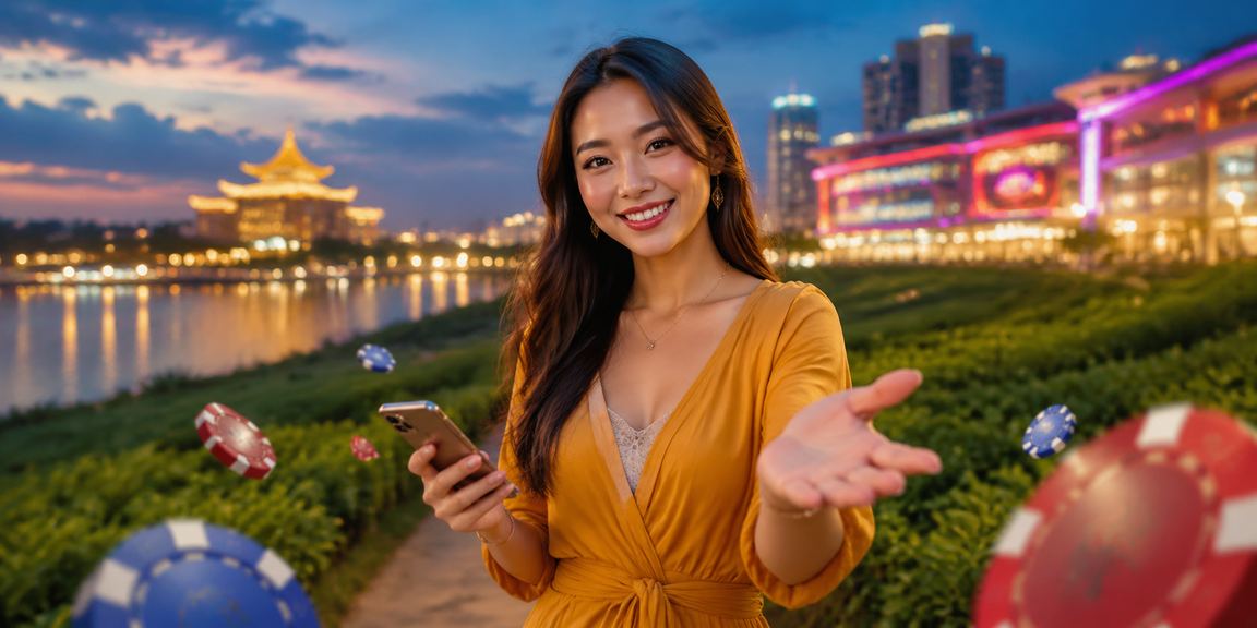 Pengguna Malaysia bermain Baccarat dalam talian melalui telefon pintar di Kuching